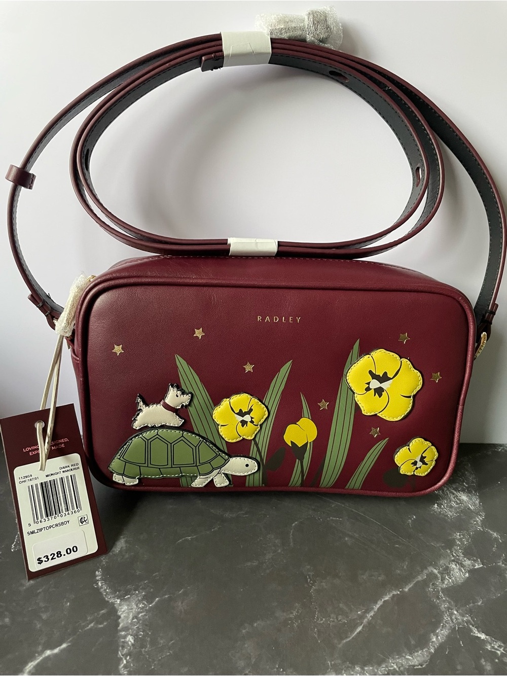 Radley London Midnight Wanderer Small Ziptop Crossbody with Turtle π’